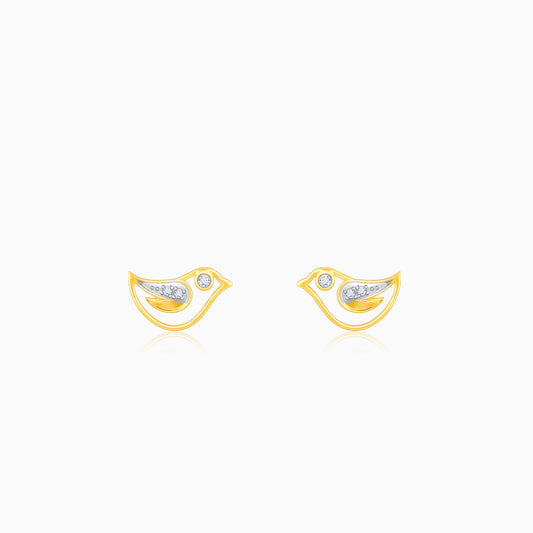 Gold Birdie Stud Earrings