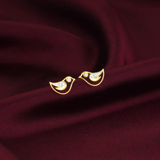 Lab_grown_diamond_Gold_Birdie_Stud_Earrings