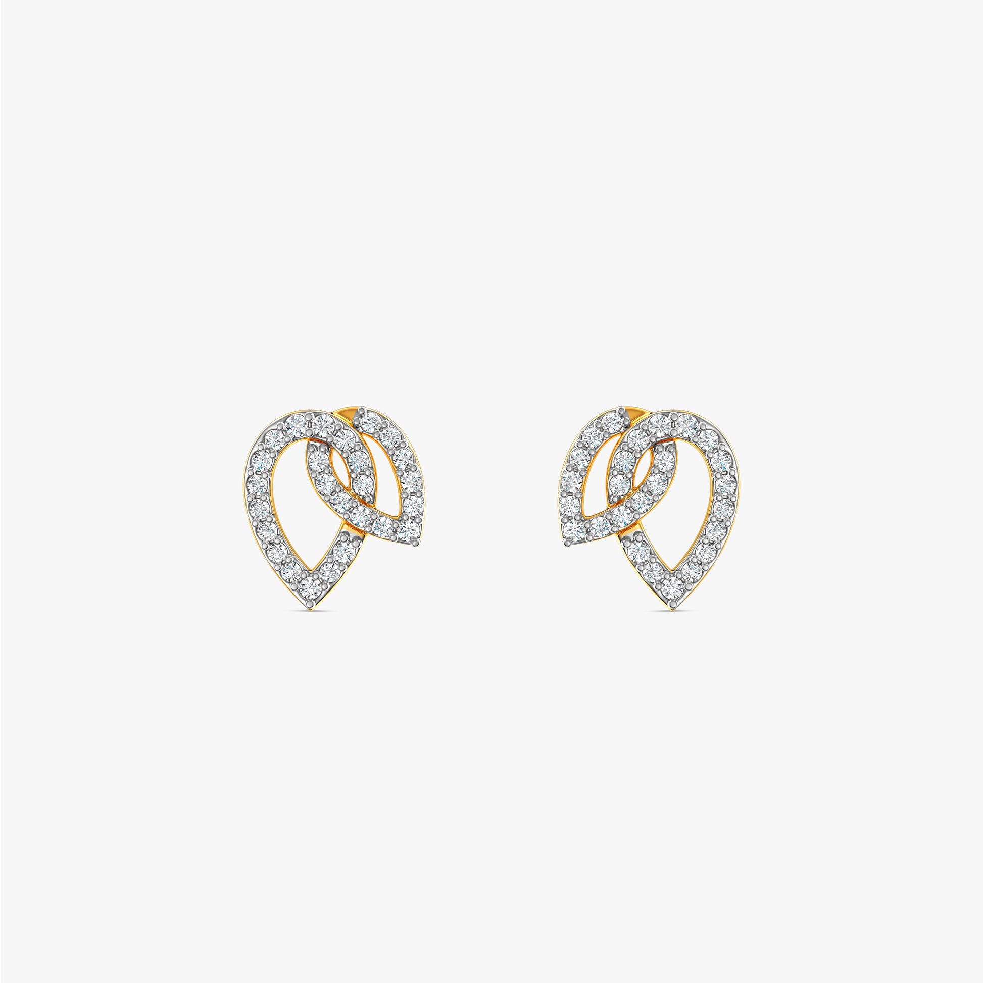 Gold Leafbound Lab Grown Diamond Earrings