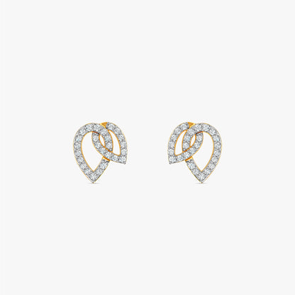 Gold Leafbound Lab Grown Diamond Earrings