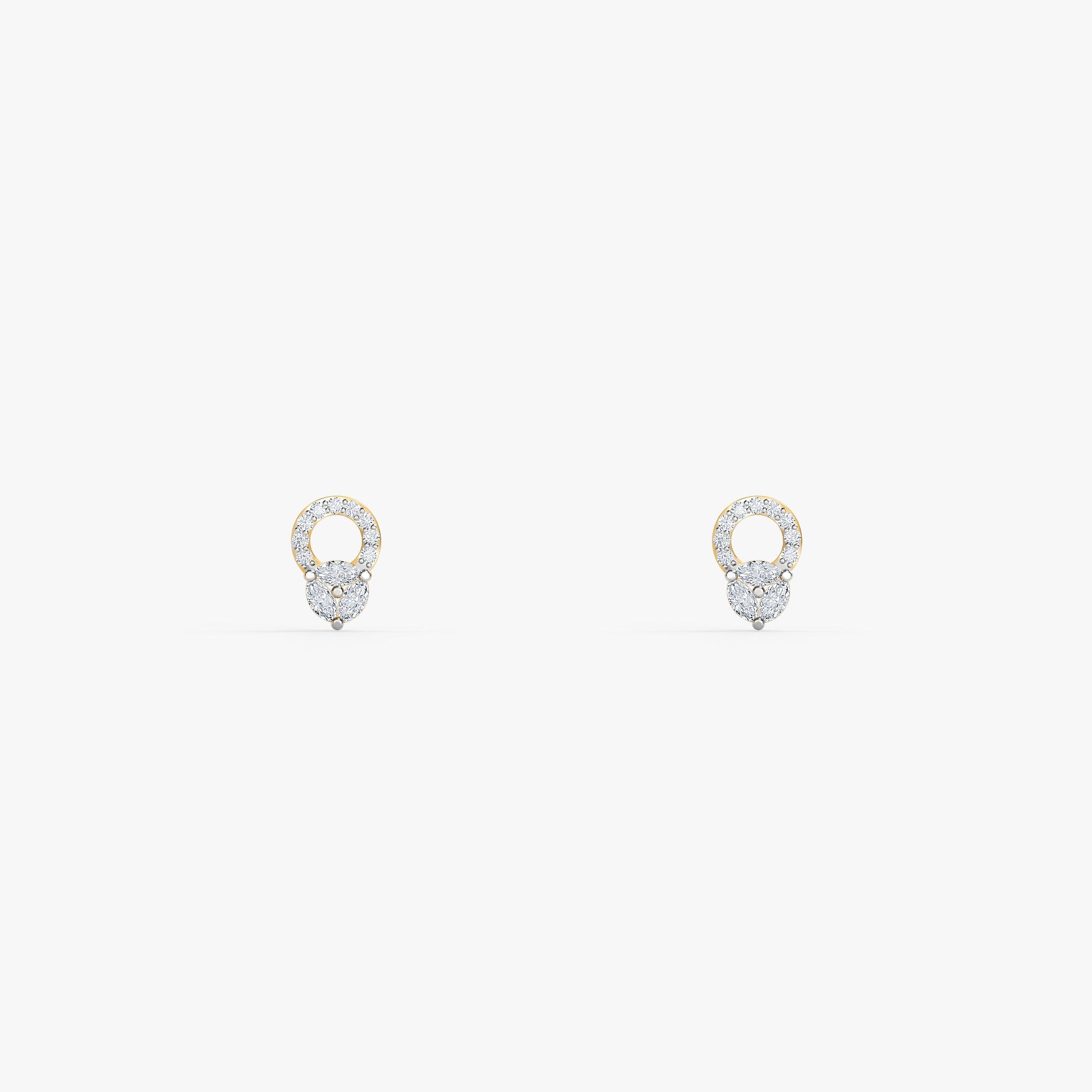 Gold Marquise Dew Lab Grown Diamond Studs