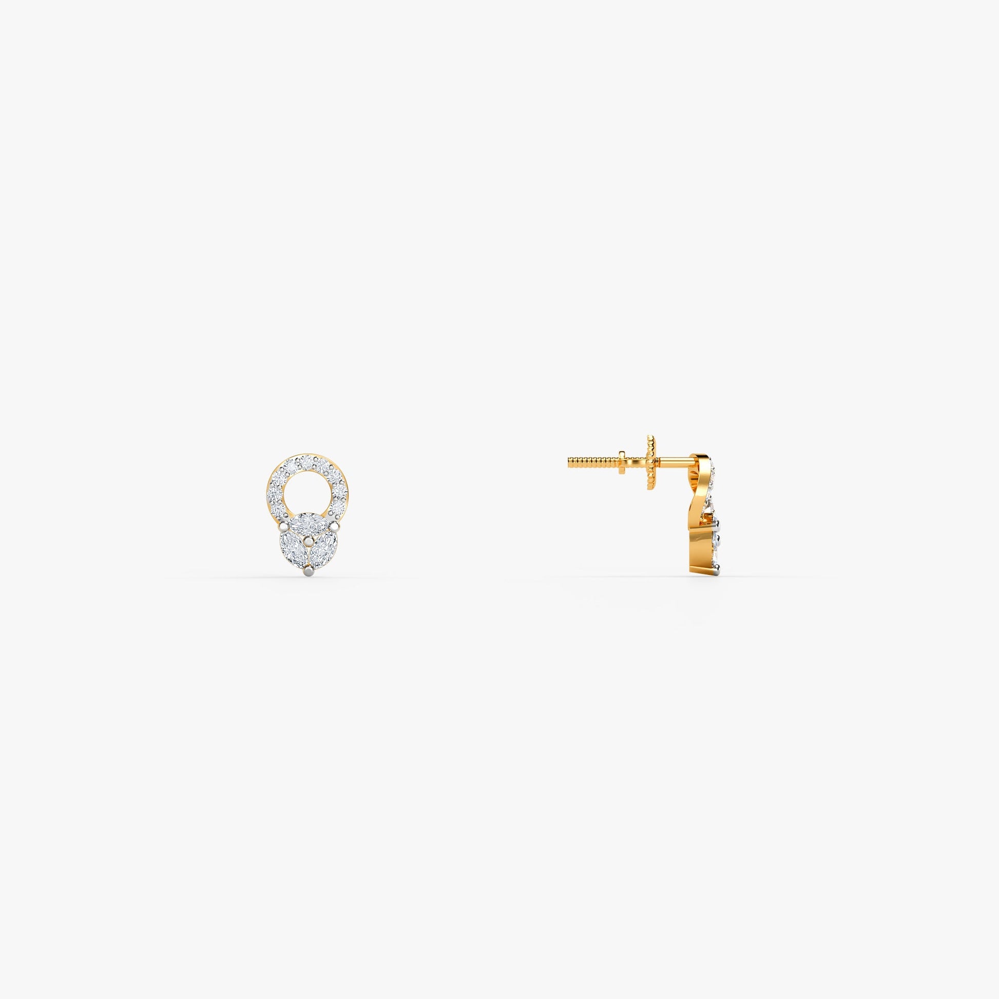 Gold Marquise Dew Lab Grown Diamond Studs