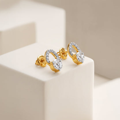 Gold Marquise Dew Lab Grown Diamond Studs