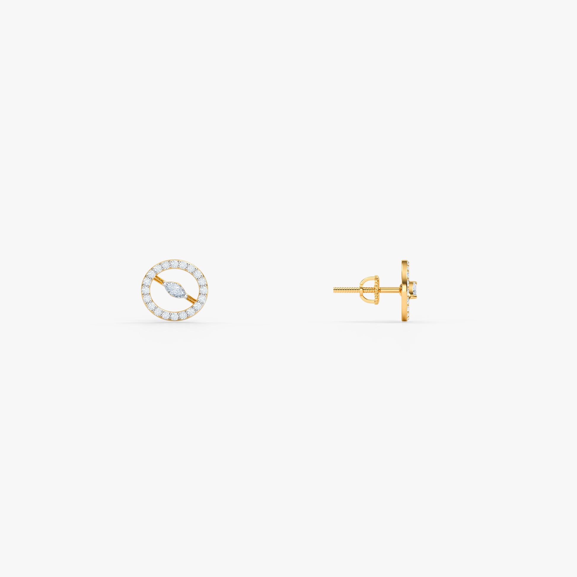 Gold Orbit Veil Lab Grown Diamond Studs