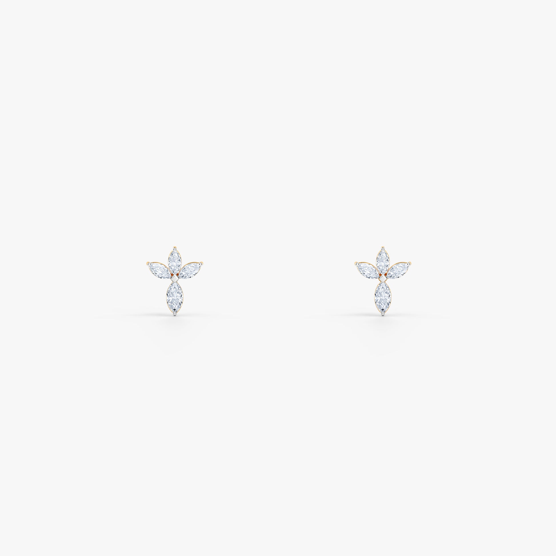 Gold Marquise Fleur Lab Grown Diamond Earrings