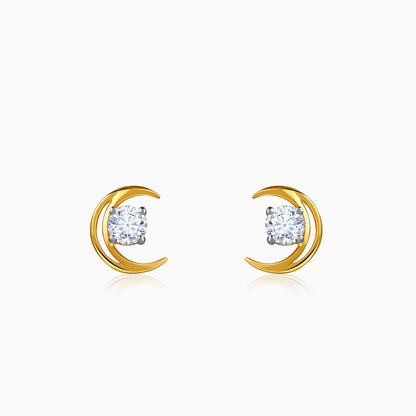Gold Celestial Curve Lab Grown Diamond Earrings