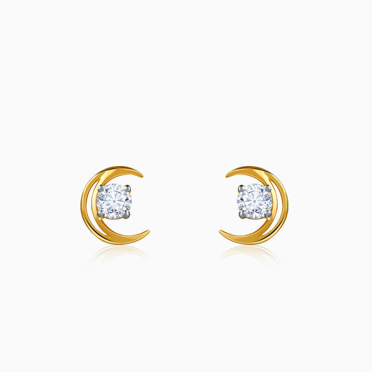 Gold Celestial Curve Lab Grown Diamond Earrings