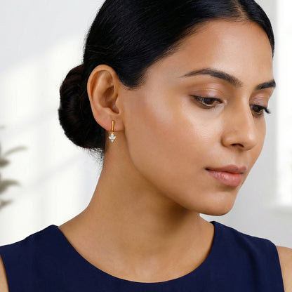 Gold Celeste Petals Lab Grown Diamond Earrings