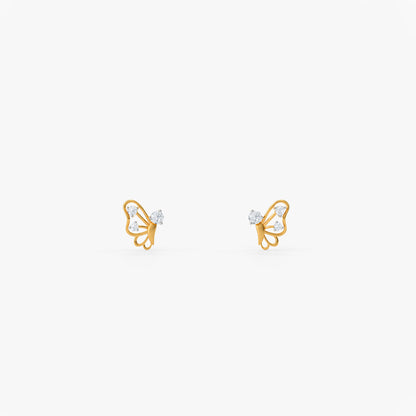 Gold Butterfly Waltz Lab Grown Diamond Earrings