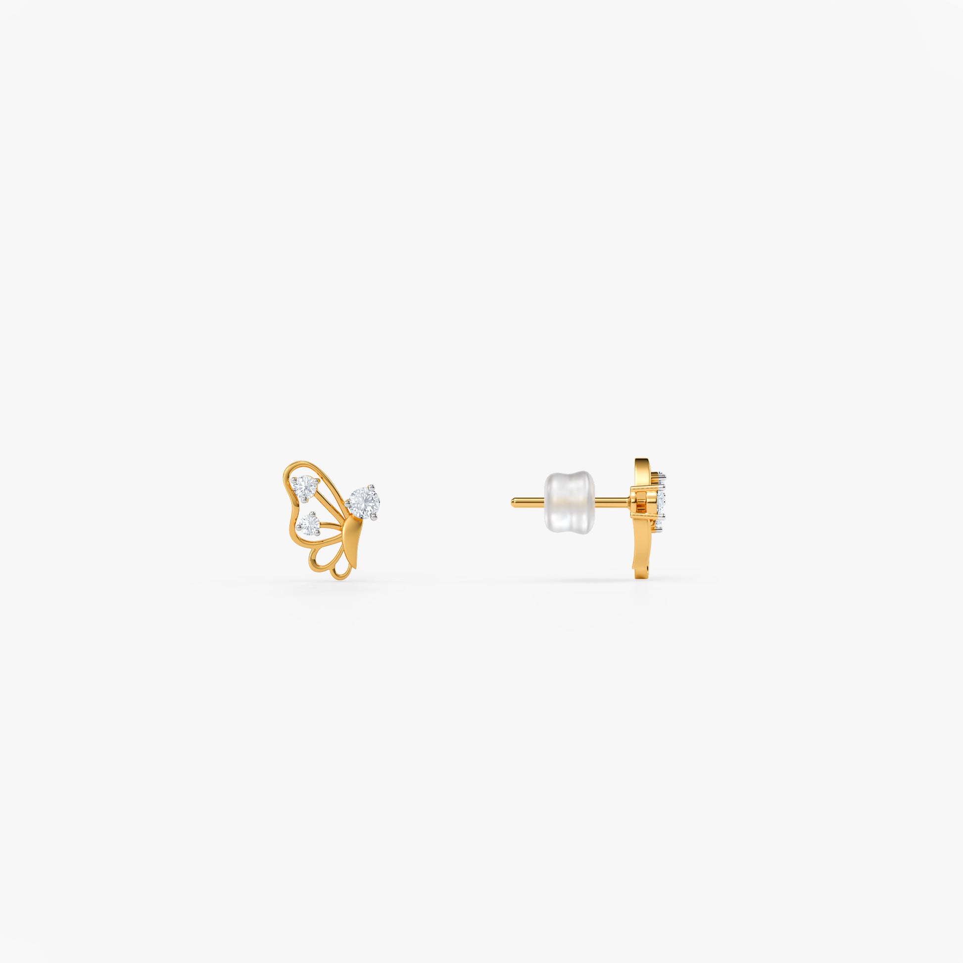 Gold Butterfly Waltz Lab Grown Diamond Earrings
