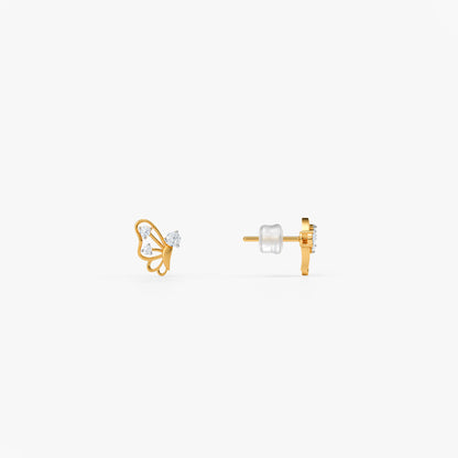 Gold Butterfly Waltz Lab Grown Diamond Earrings
