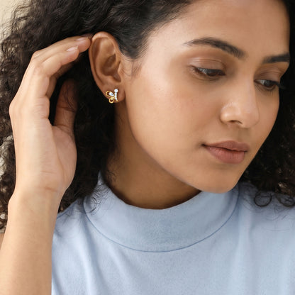 Gold Noeud Dore Lab Grown Diamond Earrings