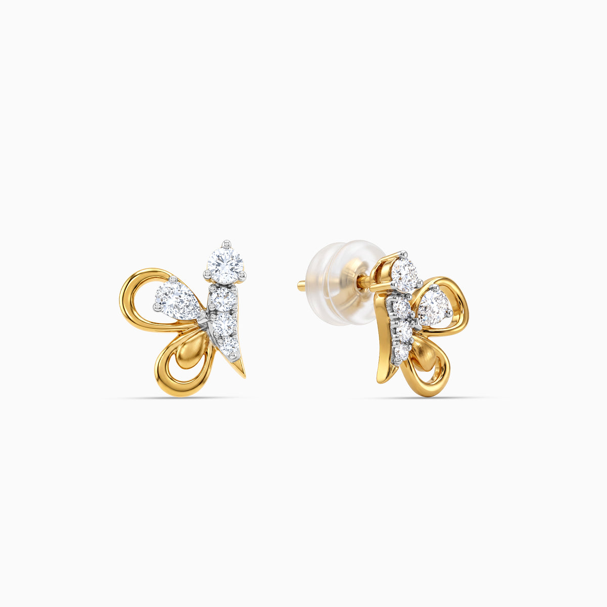 Gold Noeud Dore Lab Grown Diamond Earrings