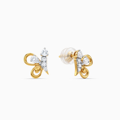 Gold Noeud Dore Lab Grown Diamond Earrings