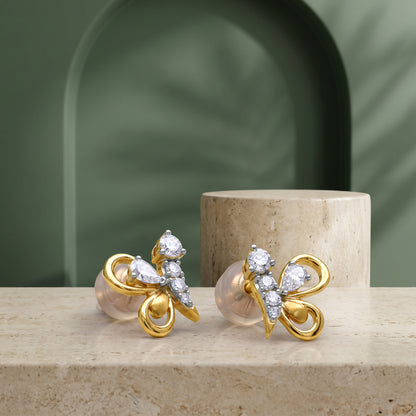 Gold Noeud Dore Lab Grown Diamond Earrings