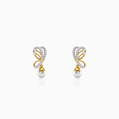 Gold Moonvine Lab Grown Diamond Earrings