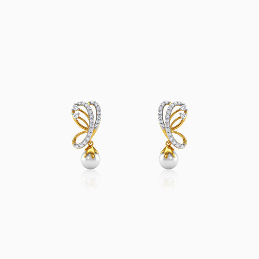Gold Moonvine Lab Grown Diamond Earrings