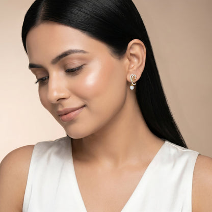 Gold Moonvine Lab Grown Diamond Earrings
