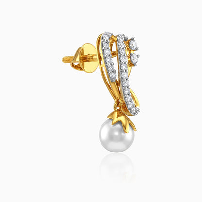 Gold Moonvine Lab Grown Diamond Earrings