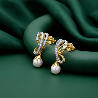 Gold Moonvine Lab Grown Diamond Earrings