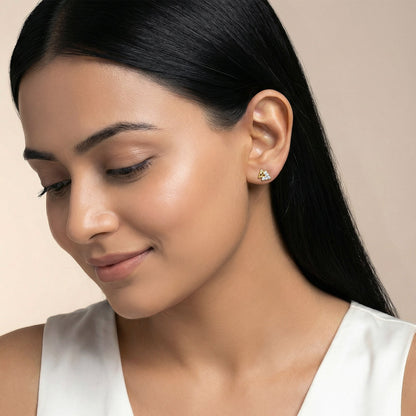 Gold Pissenlit Lab Grown Diamond Earrings