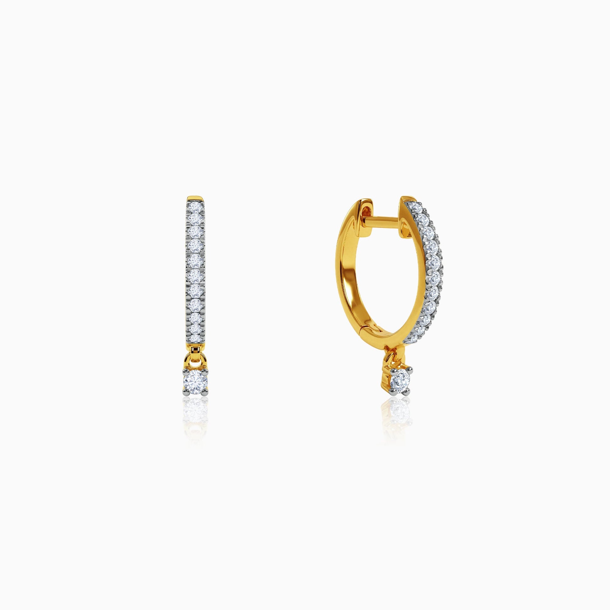 Gold Gleaming Lab Grown Diamond Hoop Earrings
