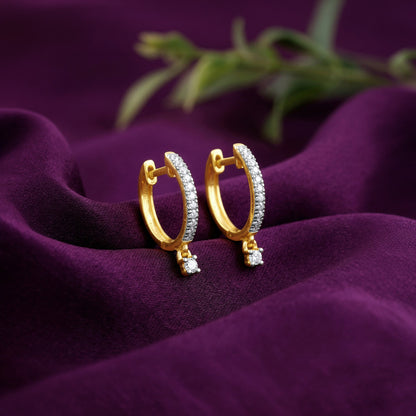 Gold Gleaming Lab Grown Diamond Hoop Earrings
