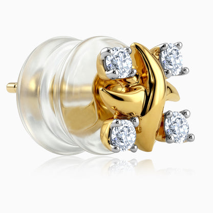 Gold Inspiring Floral Lab Grown Diamond Earrings