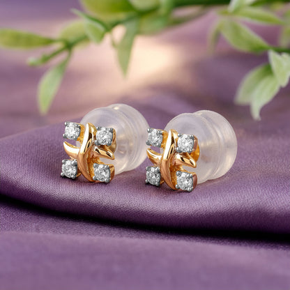 Gold Inspiring Floral Lab Grown Diamond Earrings
