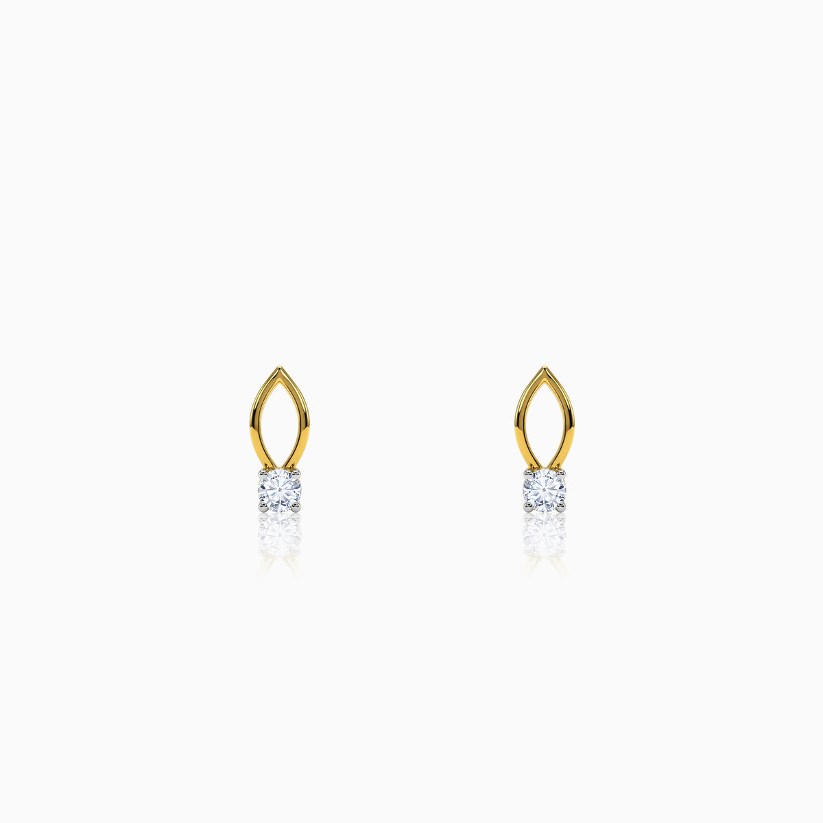 Gold Classic Drip Lab Grown Diamond Studs