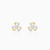 Gold Threefold Flora Lab Grown Diamond Earrings