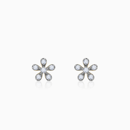 Gold Spectacular Flower Lab Grown Diamond Earrings