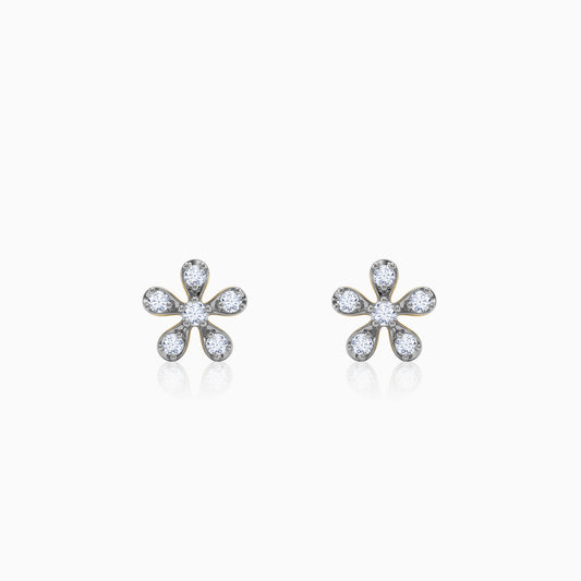 Gold Spectacular Flower Lab Grown Diamond Earrings