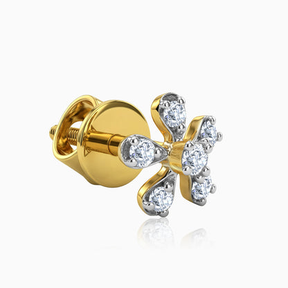 Gold Spectacular Flower Lab Grown Diamond Earrings