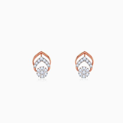 Rose Gold Lattice Lab Grown Diamond Earrings