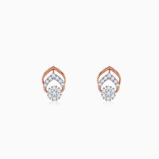 Rose Gold Lattice Lab Grown Diamond Earrings