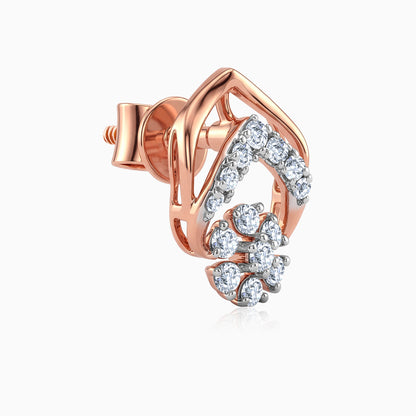 Rose Gold Lattice Lab Grown Diamond Earrings