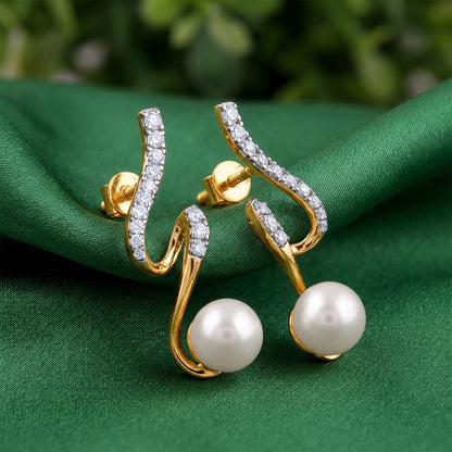 Anushka Sharma Gold Swirl and Soul Lab grown Diamond Earrings