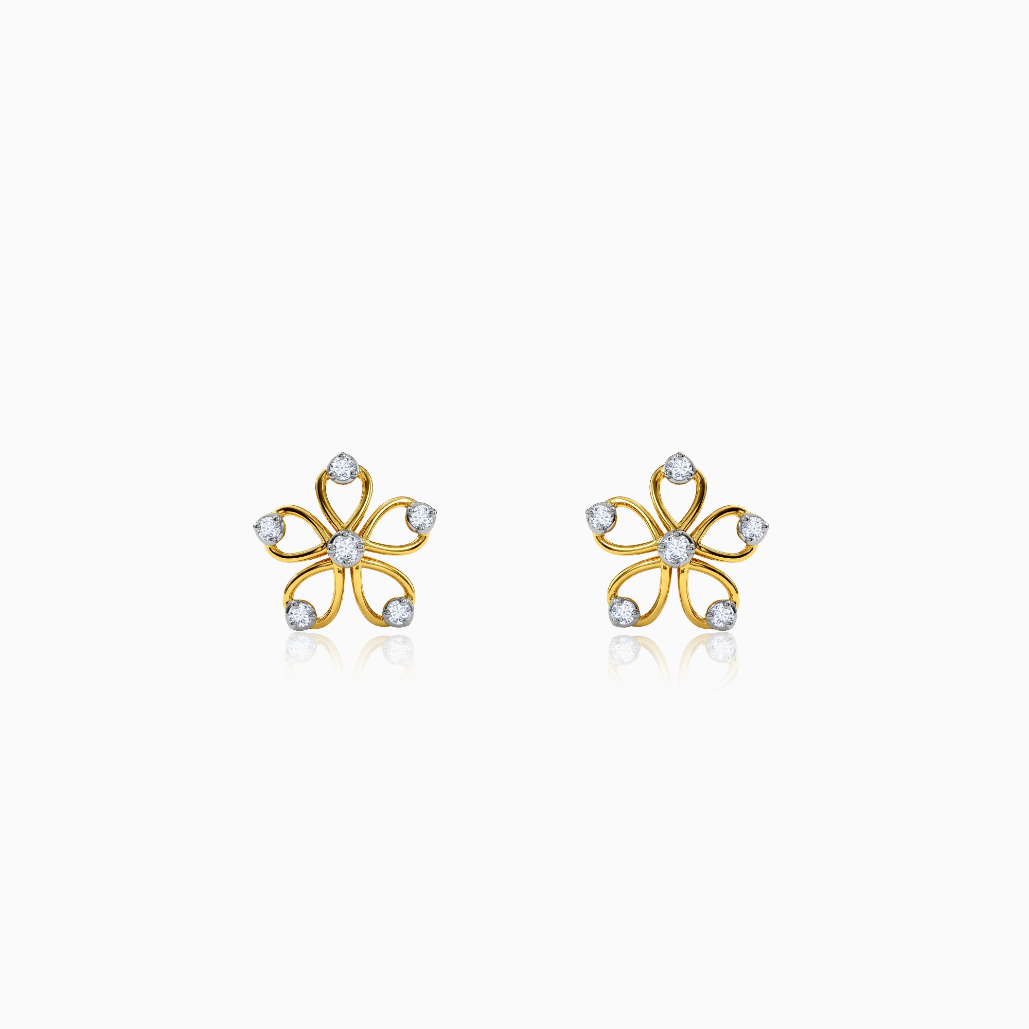 Gold Primorse Lab Grown Diamond Earrings