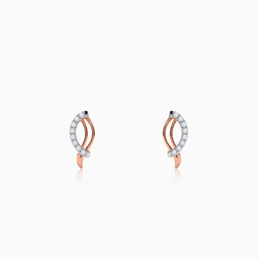 Rose Gold Petal Lab Grown Diamond Earrings