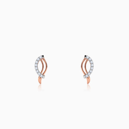 Rose Gold Petal Lab Grown Diamond Earrings