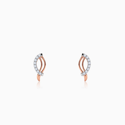 Rose Gold Petal Lab Grown Diamond Earrings