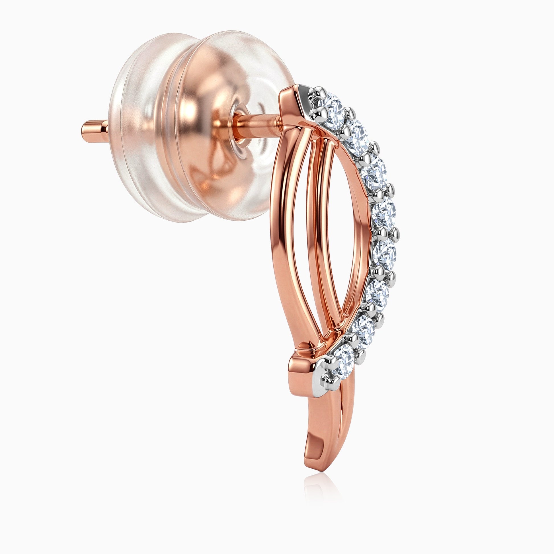 Rose Gold Petal Lab Grown Diamond Earrings