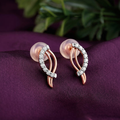 Rose Gold Petal Lab Grown Diamond Earrings