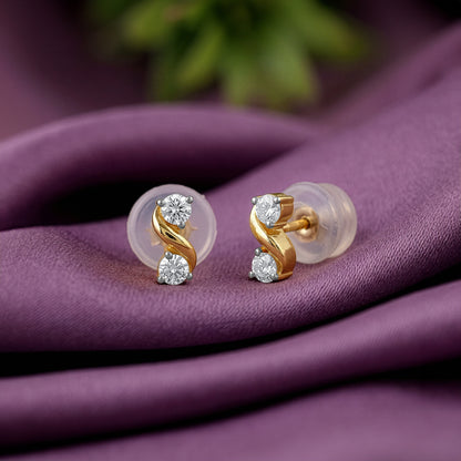 Gold Grace Follows Lab Grown Diamond Earrings