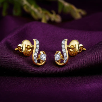 Gold Cute Shine Lab Grown Diamond Earrings