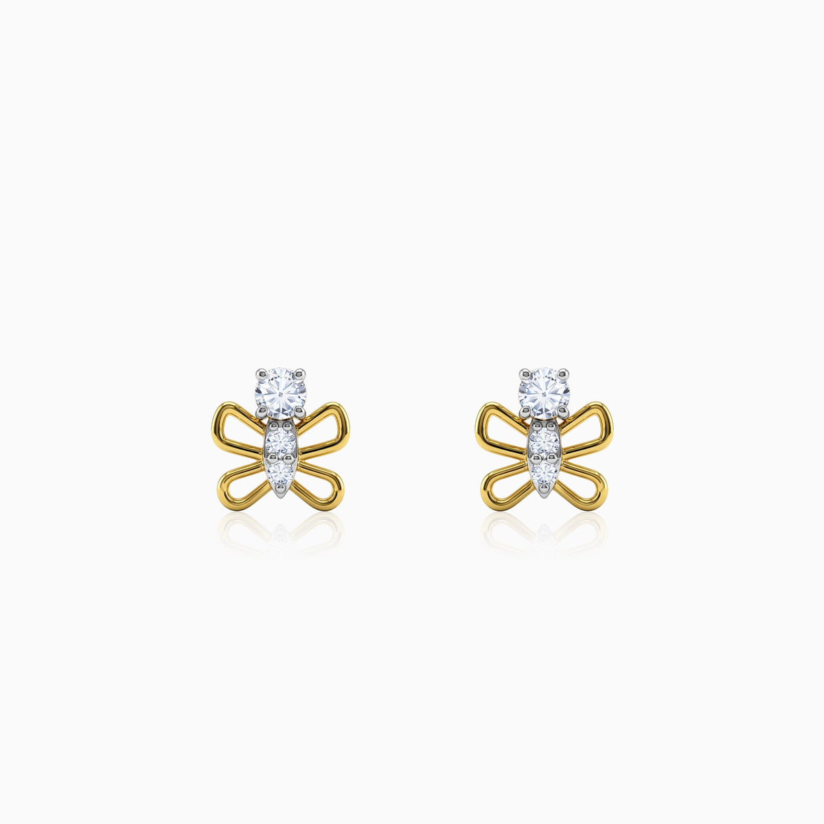 Gold Hedylidae Lab Grown Diamond Earrings
