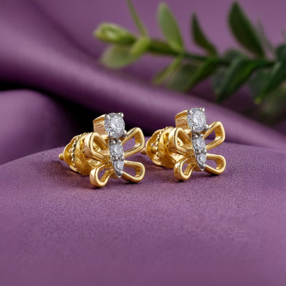 Gold Hedylidae Lab Grown Diamond Earrings