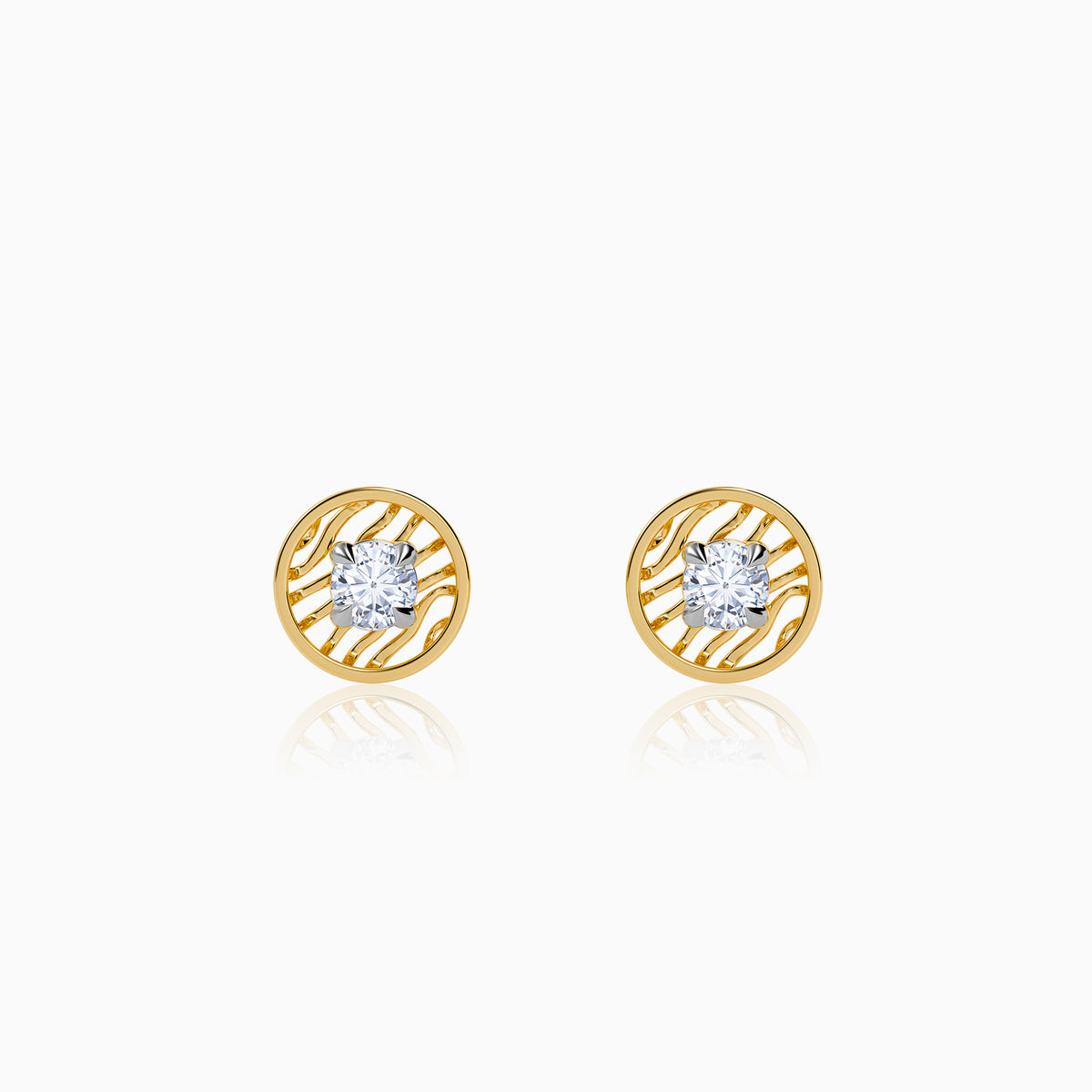 Gold Threaded Orbit Lab Grown Diamond Earrings