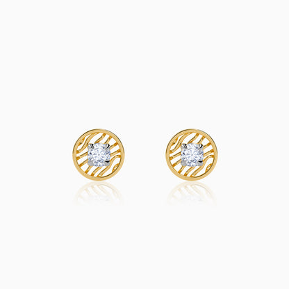 Gold Threaded Orbit Lab Grown Diamond Earrings